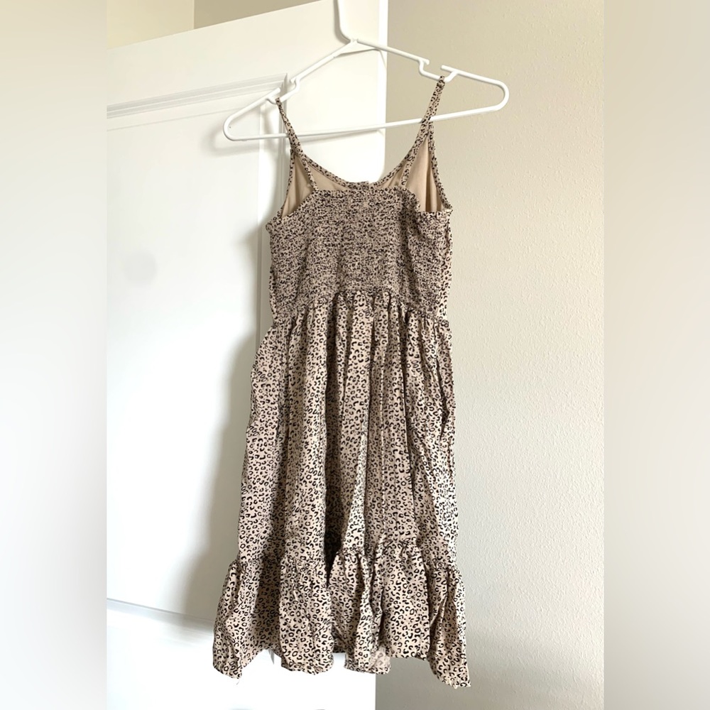 Cheetah Print Ruffled Spaghetti Striped Dress - Picture 4 of 4